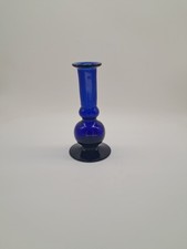 Thomas Webb Bristol Blue Glass Candlehloder