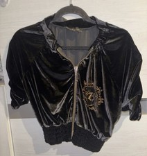 Black Velvet Velour Zip-up