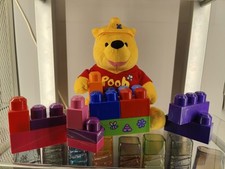 Disney Winnie The Pooh Plush Mega Bloks Building Blocks Red Shirt Hard Hat Build