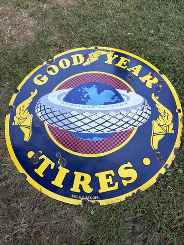 Goodyear enamel advertising - enamel,