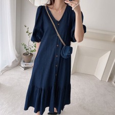 UK Women Summer V Neck Denim