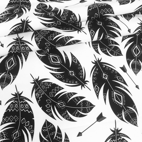 Aztec feathers arrows black - black, on