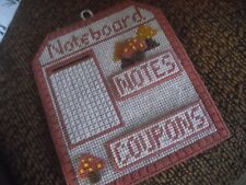 Vintage handmade needlepoint wool noticeboard memo board notes