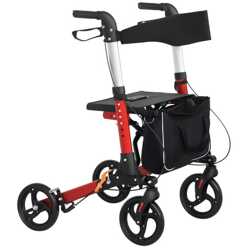 Homcom folding rollator walker - folding,