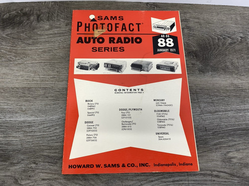 Sams photofact auto radio - sams,