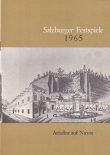 Opera Programme 1965 Salzburg Festival Karl Böhm Ariadne auf Naxos Jurinac Grist