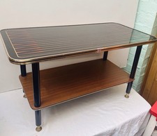 1960s vintage retro coffee table with backgammon design top