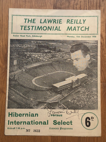 1958 lawrie reilly signed - lawrie,