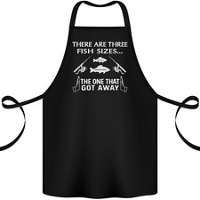 There Are Three Fish Sizes Funny Fishing Cotton Apron 100% Organic