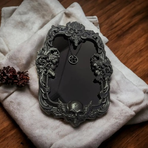 Gothic black wall - mirror, with