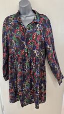 Mistral Grey & Multicoloured Fox & Rabbit Shirt Dress Size 14