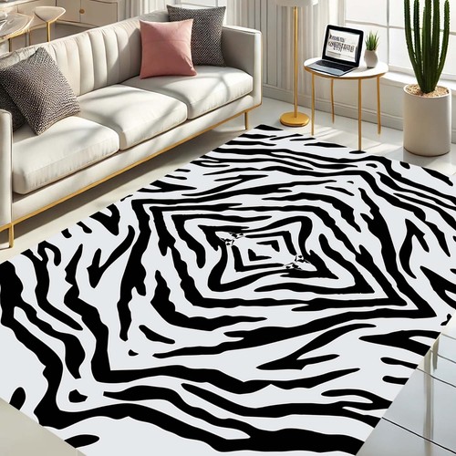 Zebra print rug black and - rug,,