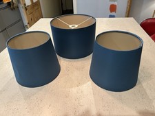 Lampshade Set for Pendant Light and 2 Standing Lamps In Teal Satin Fabric