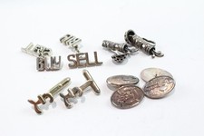 Sterling Silver Cufflinks Golfing Currency Novelty Scottish x 4 (43g)