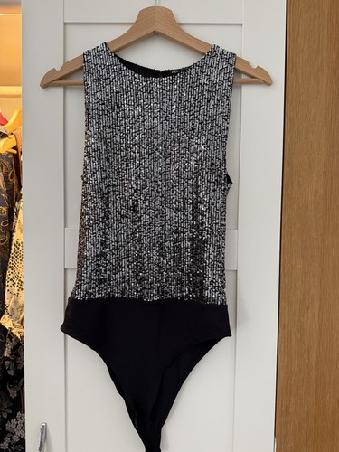 Zara black sequin bodysuit - zara,