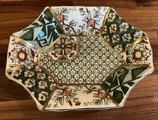 Mason's Ironstone Applique green octagonal shaped dish 17x12.5cm 