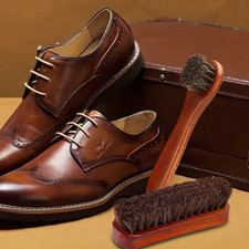 2X Shoe Brush Set Horsehair