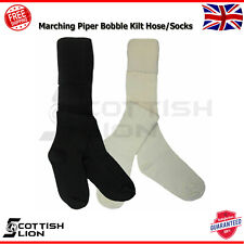 Scottish Marching Piper Bobble Kilt Hose/Socks Bagpiper's Kilt Outfit Sock BLACK