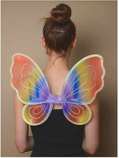 Childs Small Rainbow Glitter Fairy Wings Fancy Dress Toddler Kids Butterfly Wing