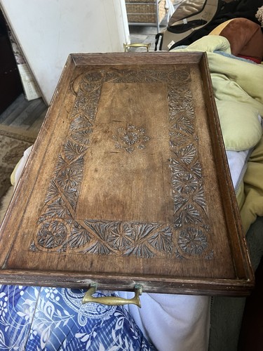 Antique wooden serving tray - wooden,