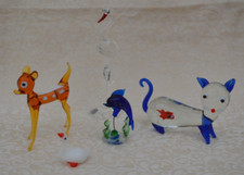 SET OF FIVE GLASS ANIMALS