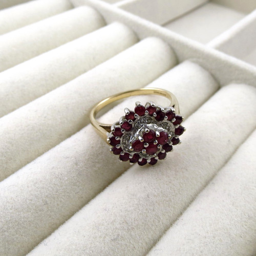 Vintage 9ct gold ruby - 9ct, gold,