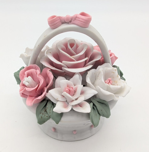 Porcelain flower basket - porcelain,