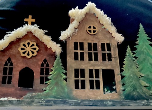 Wooden christmas scene - wooden,