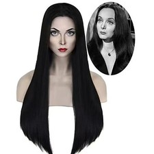 55CM Long Stright Black Wig