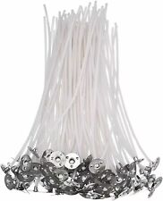PRE WAXED CANDLE WICKS WITH SUSTAINERS LONG TABBED FOR CANDLE MAKING 150MM CRAFT