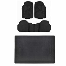 Black 4pc Rubber Floor Mat Car