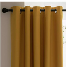 Save 50% -  Habitat Plain Blackout Eyelet Curtains - Mustard - 117cm x 183cm