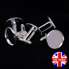 Silver Tone Cufflink Setting