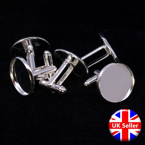 Silver tone cufflink - silver,