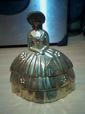 Vintage Brass Victorian Crinoline Lady Hand Bell 8.5 cm Tall