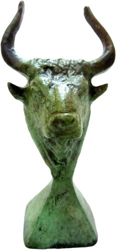 Bronze bull head statue minoan - head,
