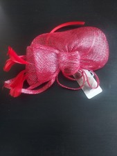 Red fascinator wedding and - red,