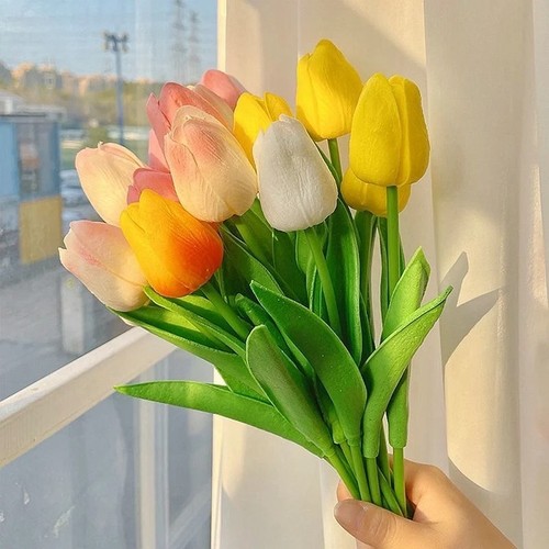 5pcs tulips artificial - tulips, flowers
