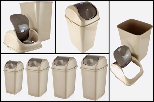 Slim waste bin set - set, beige