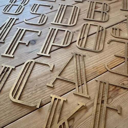 Gold art deco letters - gold,