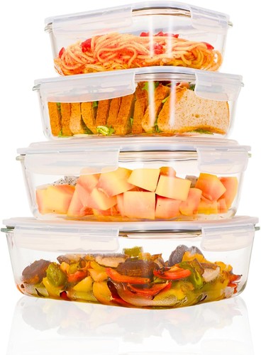Pack large glass food - 4-pack,