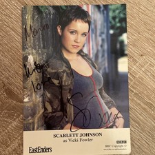 BBC EastEnders Vicki Fowler Hand Signed Cast Card Scarlett Johnson Autograph