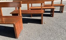 MID CENTURY TEAK MODERNIST CHURCH BENCH PEW CHAIR SEATING 6 AVAILABLE £100 each 