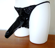 PVC Sheath Briefs Mens Fetish Shiny Panties Underwear Slips Roleplay Black Shiny