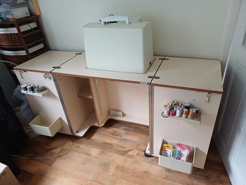 Horn sewing cabinet with - sewing,