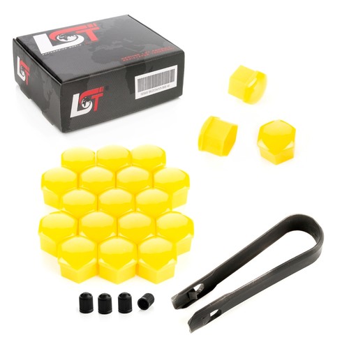 20x wheel nut caps yellow - 20x,