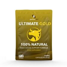 ULTIMATE GOLD - Male Food Supplement. Ultra Natural Support for Men. 12 Capsules