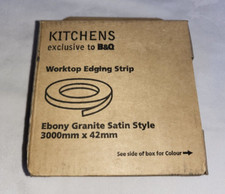 Kitchen Work Top Edging Strip Edge - Ebony Granite Satin Style 3000mm x 42mm