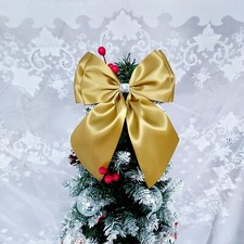 Gold silver christmas tree bow - christmas,