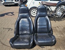 MAZDA MX5 LEATHER SEATS - BLACK - PAIR - MK1 / 2 (1989 to 2005) NEED REPAIR